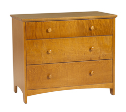 Shaker 3 Drawer Chest w\/2 Equal Size Drawers & Smaller Top Drawer, 30"W
